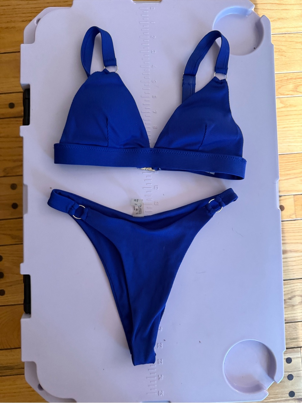 Royal Blue Ribbed Bikini Set